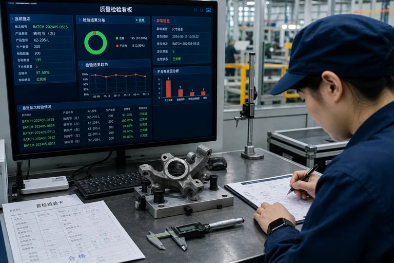 制造业过程控制与数据核查示意图