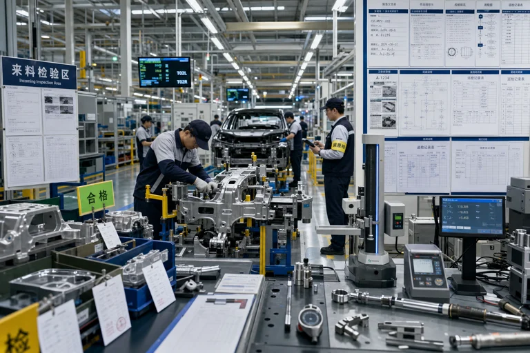 新能源MPV零部件来料检验与过程控制示意